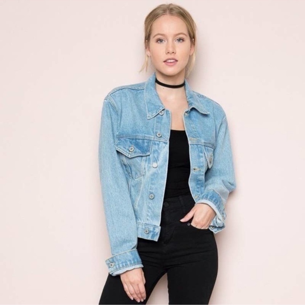 Brandy Melville John Galt Cropped Denim Jacket